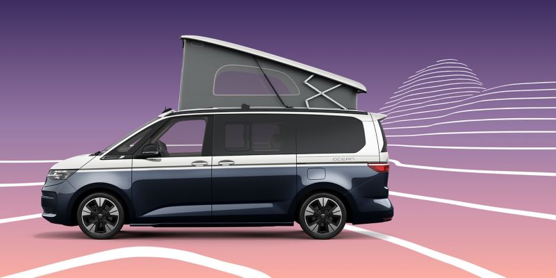 VW California with the awning set up.