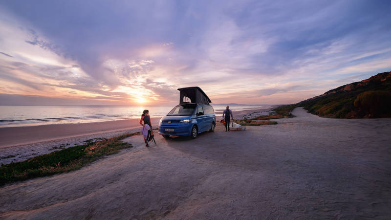 Campen am Strand.