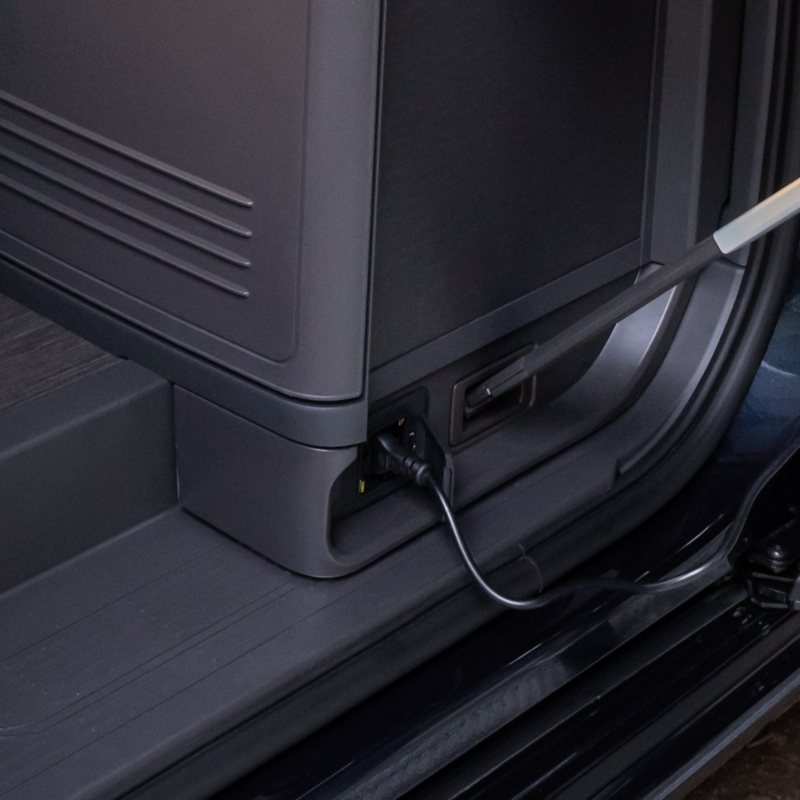 Eluttag i en VW California.