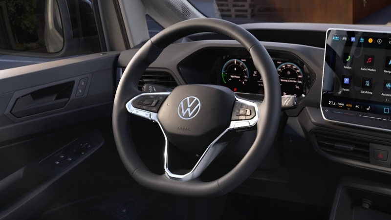close up of the Caddy Cargo steering wheel
