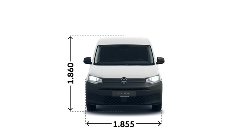 VW Caddy Cargo höjd och bredd