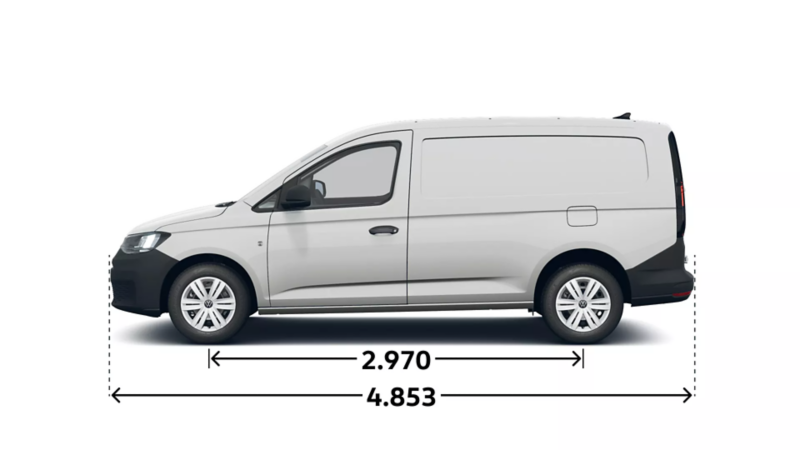 Caddy Cargo Maxi wymiary bok.