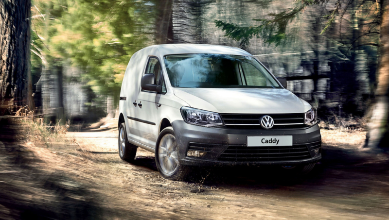 Caddy panel van outdoors
