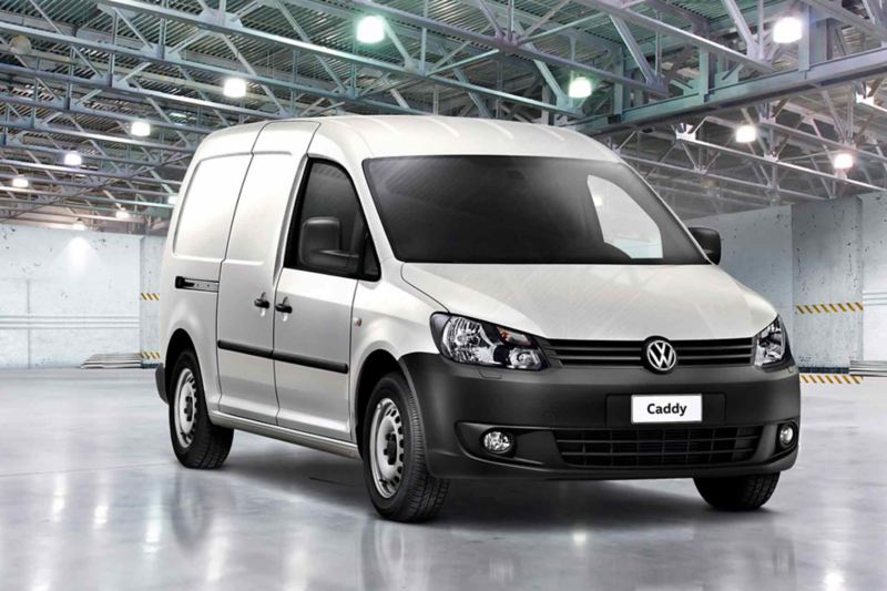 Caddy de Volkswagen - Van de carga para productos y pasajeros. Camioneta blanca seminueva. 