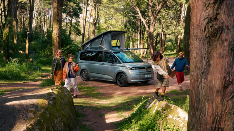 The California app is also available as an in-car app for your California. No smartphone to hand? No problem! Most of the functions of the mobile California app⁠ are also available in the California in-car app⁠. While driving, passengers can plan the trip or view and control important camper-specific functions. •	See the water tank and secondary battery levels at a glance •	Use the tilt indicator to level your vehicle so you can sleep or cook comfortably •	Activate camping mode or the cool box directly in the infotainment system as soon as you arrive at your destination •	Receive camper-related notifications about your vehicle while driving, such as the water tank level •	Discover attractive parking and camping sites across Europe, save them, and create a tour •	Synchronize your California smartphone app with the in-car app to access saved favorites and tours, discover more information about campsites, and request bookings You can order the California in-car app free of charge from the Volkswagen Connect Shop or download it from your vehicle's infotainment system.