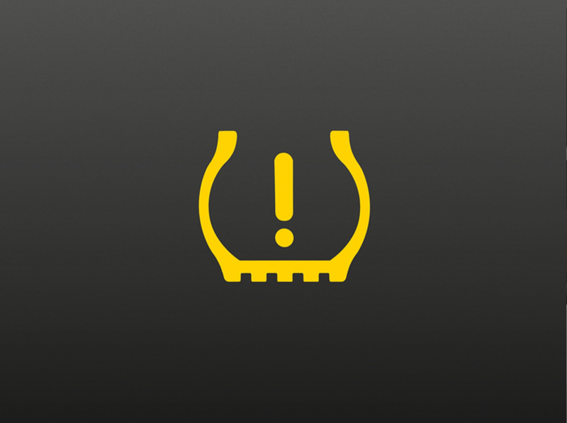 A graphic of the Tyre Monitoring Indicator icon