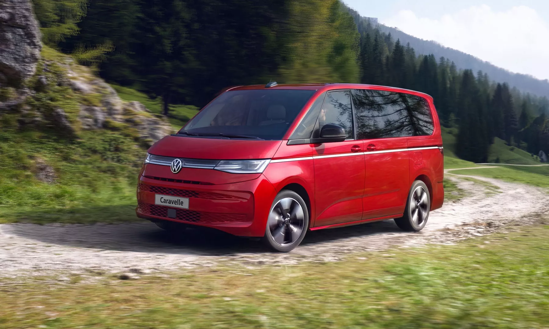 Red Volkswagen Caravelle