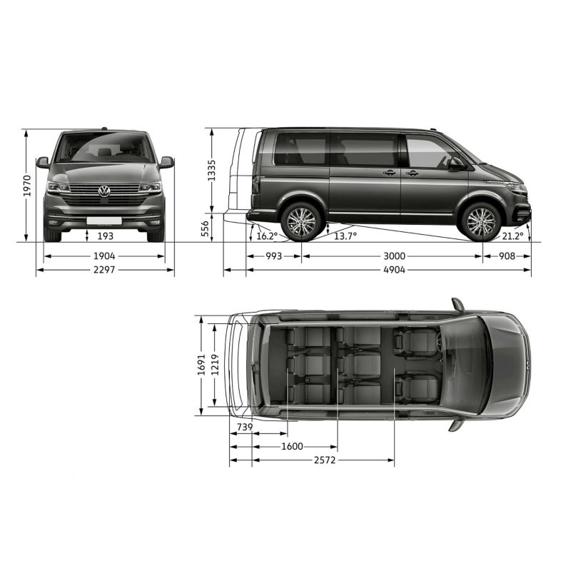 Volkswagen caravelle габариты