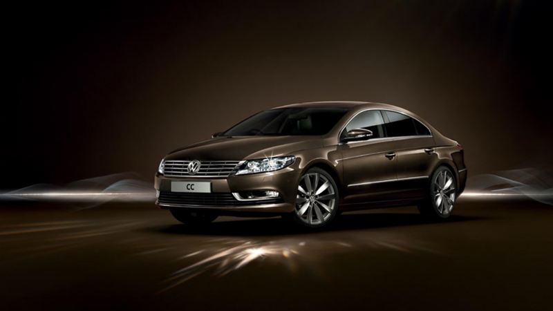 A brown Volkswagen CC on a brown background