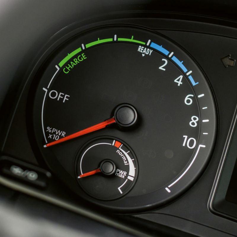 L’indicatore del livello di carica della batteria di ABT e-Caddy.