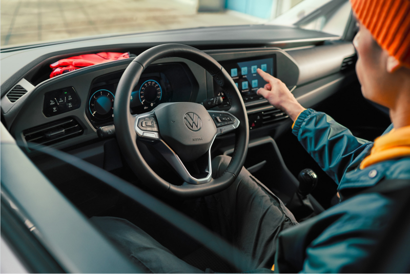 The interior in the new Volkswagen Caddy Cargo.