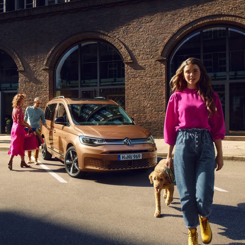 Le nouveau Volkswagen Caddy en tant que voiture familiale. 