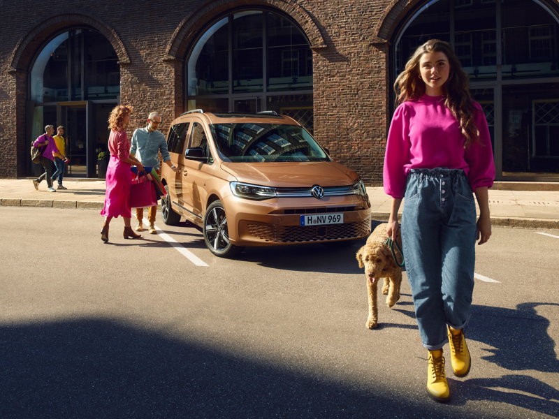 Le nouveau Volkswagen Caddy en tant que voiture familiale.