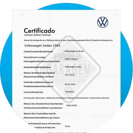 Certificado de Clássicos Volkswagen