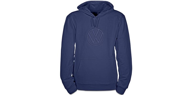 Felpa blu con cappuccio con logo Volkswagen.