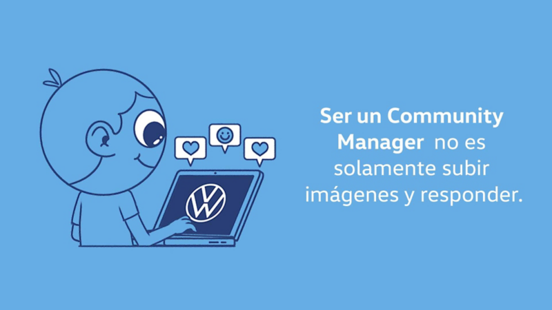 Community manager de Volkswagen manejando redes sociales de la marca