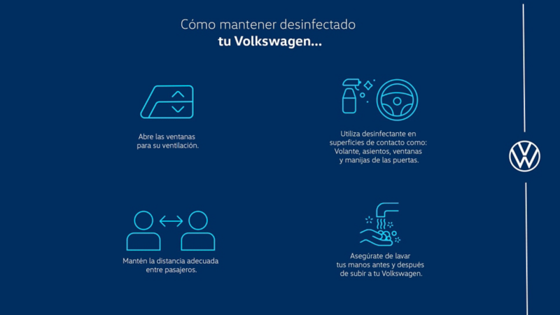 Consejos para desinfectar tu auto VW en tiempos de contingencia