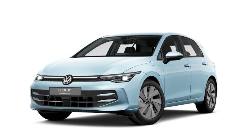 Visuel 3/4 avant de la Golf eHybrid.