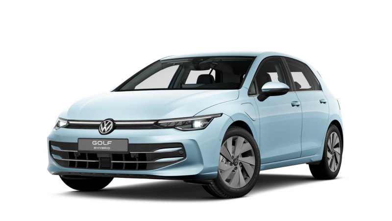 Visuel 3/4 avant de la Golf eHybrid.