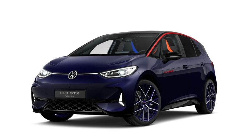 Visuel 3/4 avant de l'ID.3 GTX Performance Fire+Ice.