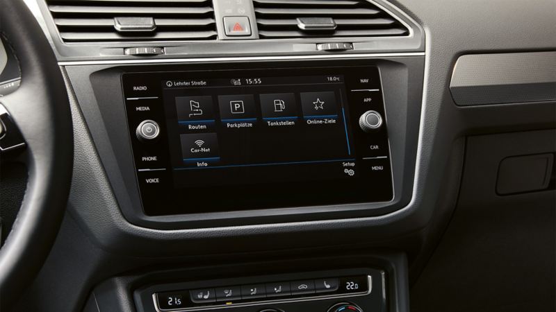 Close view of a VW navigation system