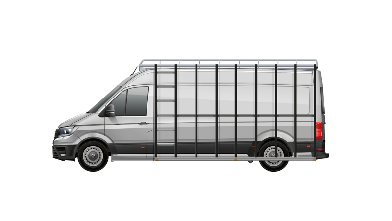 De nieuwe Crafter Glazendrager grijs zijaanzicht witte achtergrond