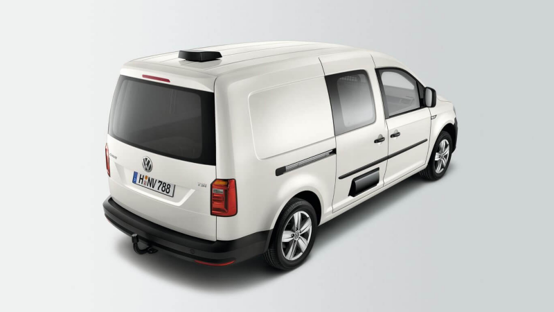 Ombouwingen Caddy wit 3/4 van achter