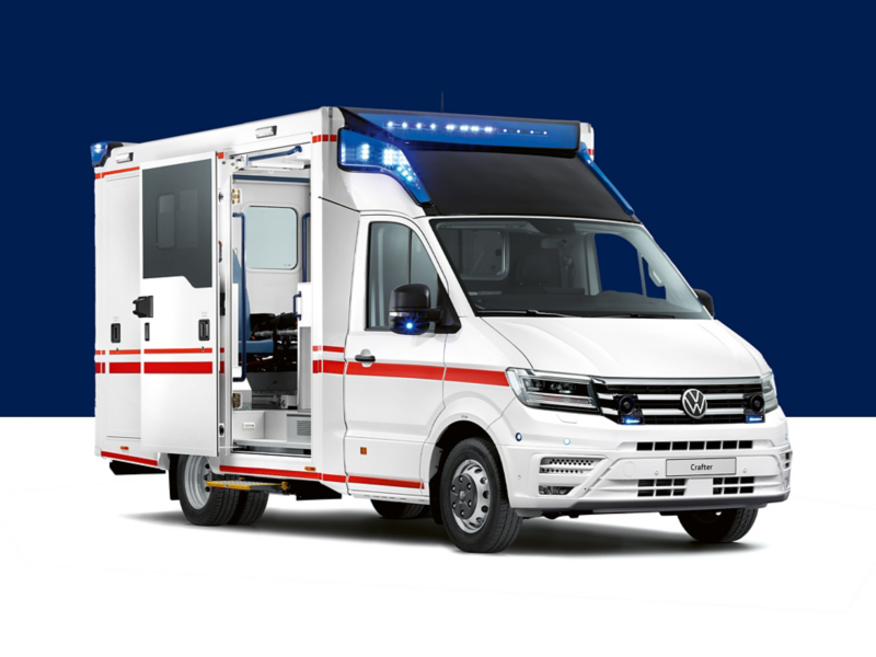 Ein Crafter als Notfalleinsatzfahrzeug.