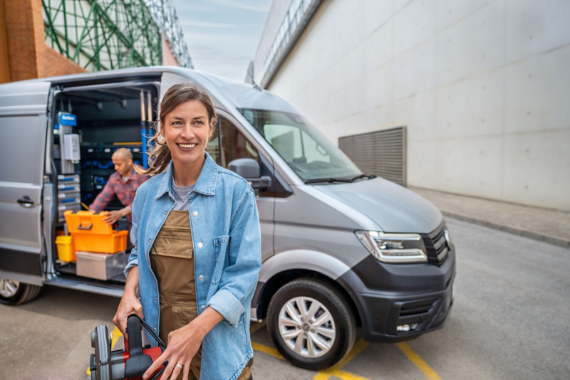 un VW Crafter en atelier