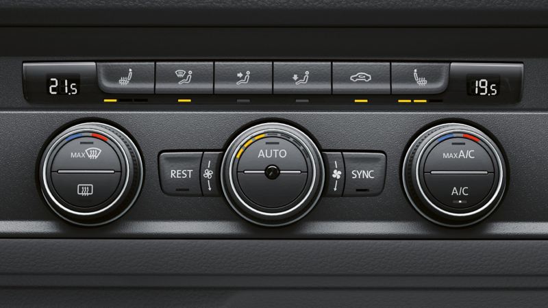 Il climatizzatore “Climatic” di Volkswagen Veicoli Commerciali in dettaglio.