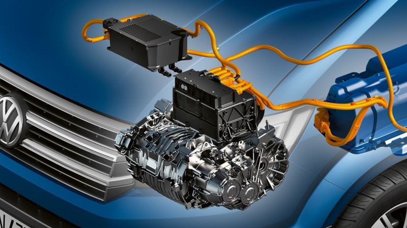Un’immagine dell’elettronica di potenza di Volkswagen e-Crafter.