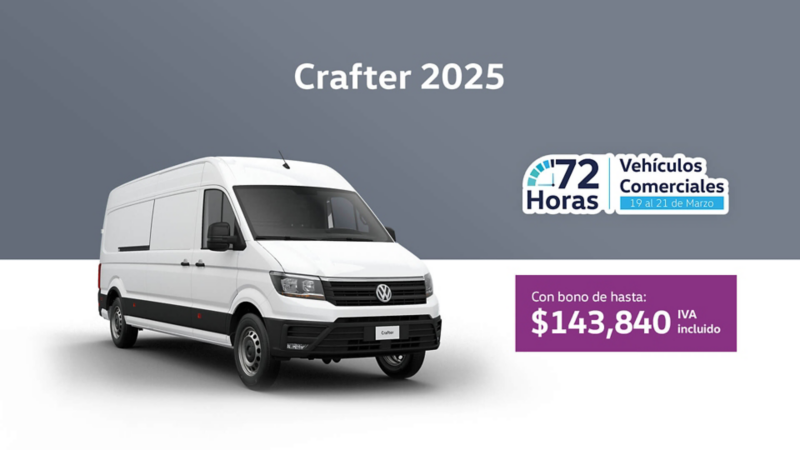 Promoción del mes Van de Carga VW Crafter Cargo Van 2025