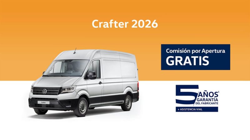 Adquiere una camioneta de trabajo tipo van, VW Crafter Cargo 2026
