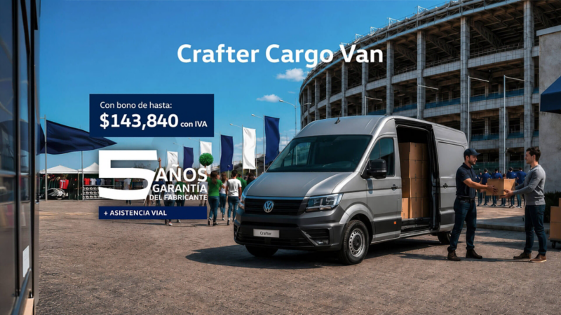 Aprovecha el bono de hasta $143,840 MXN con IVA incluido de Crafter Cargo Van