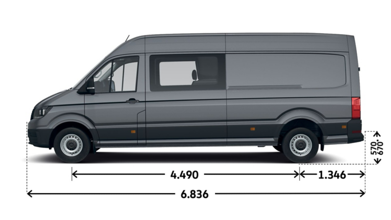 VW Crafter Twin Cabin L4H3 längd