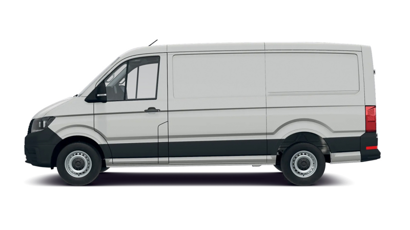 VW Crafter in der Seitenansicht.