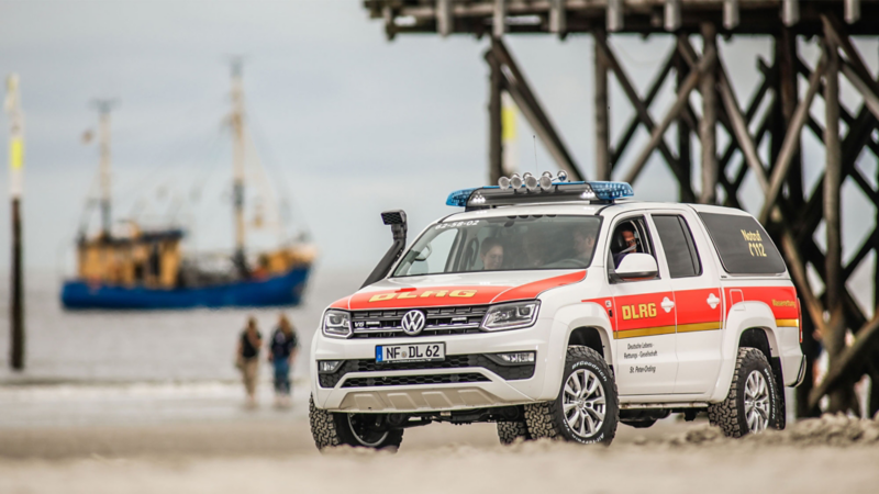Amarok patrullerar stranden