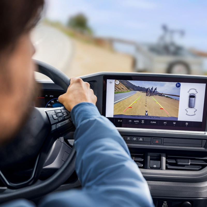 Infotainmentskärm i en VW Caravelle