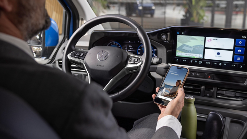 El sistema de navegación de un vehículo VW.