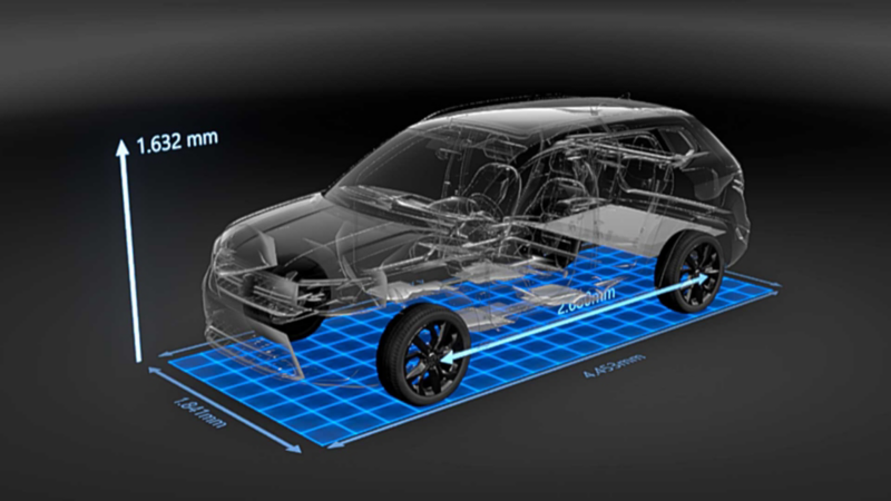 Render de Taos 2022 - Dimensiones de camioneta SUV.