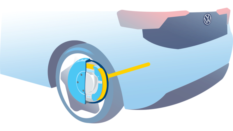 Illustration: Die Bremstrommel eines VW ID. Modells.
