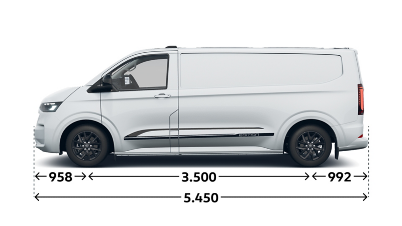e-Transporter Kastenwagen Edition langer Radstand Seite