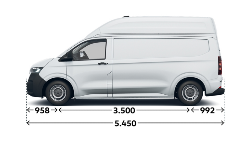 e-Transporter Kastenwagen Hochdach langer Radstand Seite