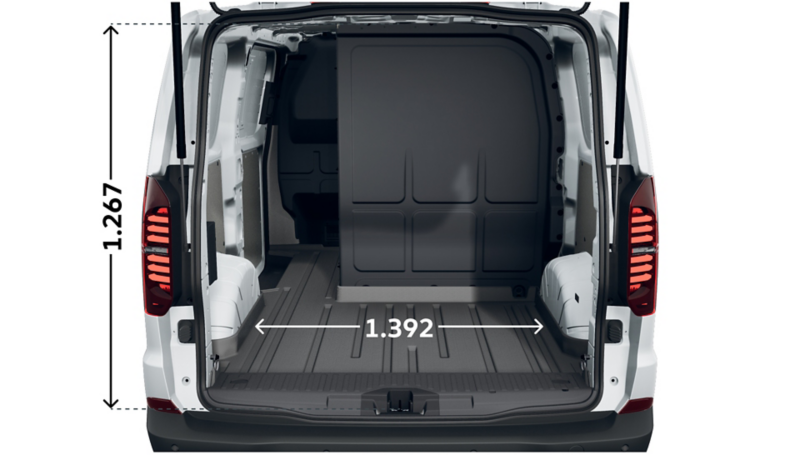 e-Transporter Kastenwagen L-Trennwand kurzer Radstand hinten