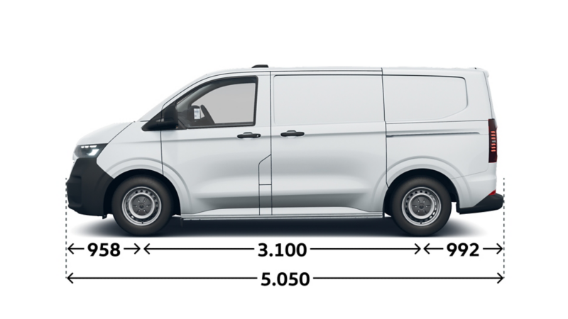 e-Transporter Kastenwagen L-Trennwand kurzer Radstand Seite