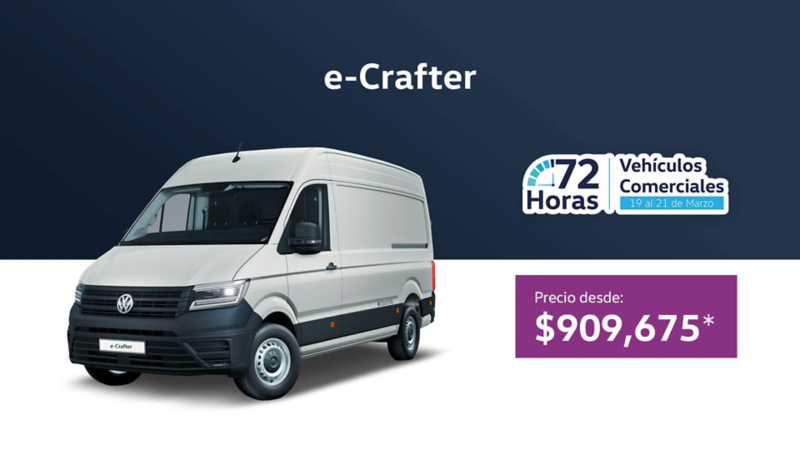 Promoción del mes, vehículo eléctrico tipo van e-Crafter Volkswagen