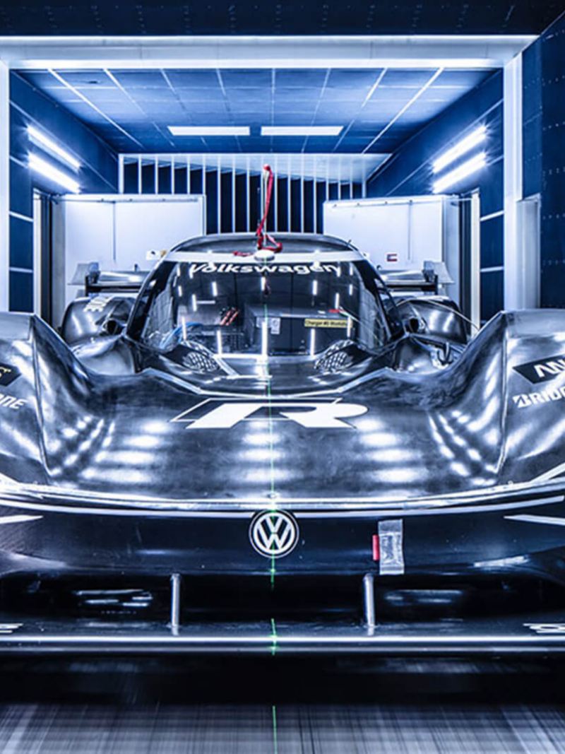 The Volkswagen ID.R in the wind tunnel