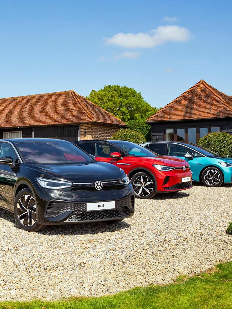 A line up including some of the VW ID range