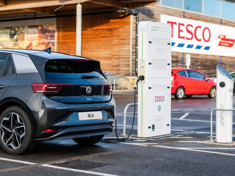 Tesco Partnership Electric Charging Volkswagen UK