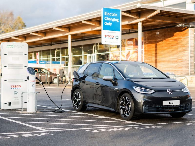 Tesco Partnership Electric Charging Volkswagen UK
